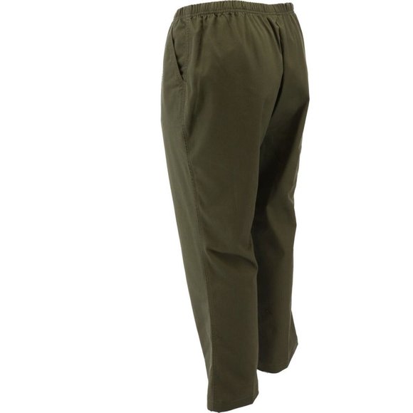 NWT LANDS' END WOMEN'S FIT3 TWILL ELASTIC WAIST PANTS DARK OLIVE GREEN 18P - Picture 4 of 11